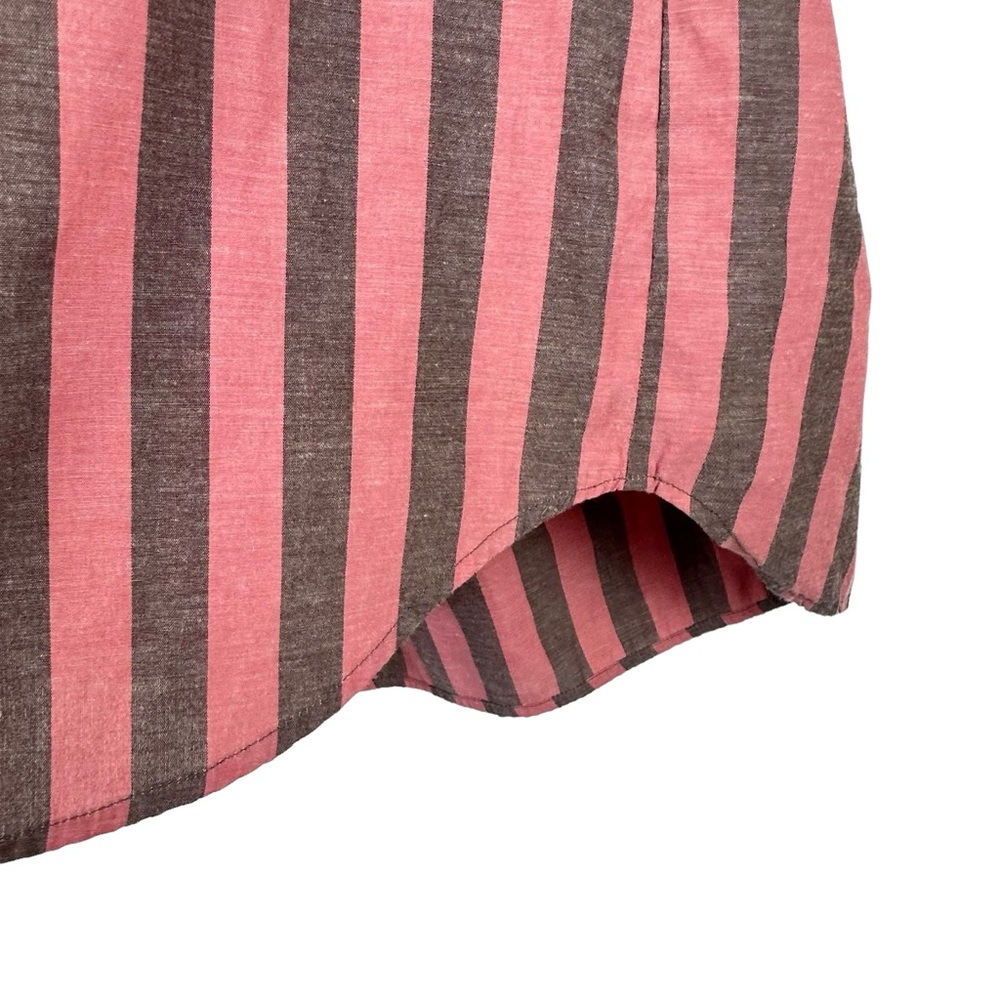 Mille Striped Pink and Brown Women's Top Preppy academia boho girly - Picture 11 of 14